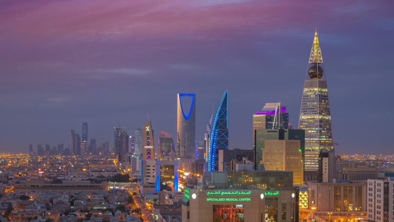 ریاض شہر کی فائل تصویر، پس منظر میں بلند عمارتیں